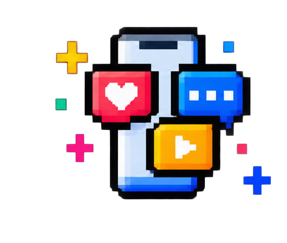contenido redes sociales móvil e iconos redes sociales